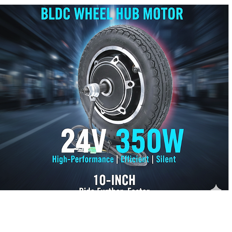 24V 350 watt BLDC 10 inch Wheel hub Motor