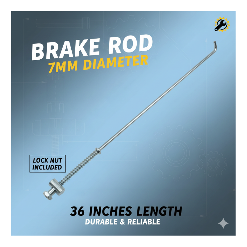 BRAKE ROD 7MM WITH LOCK NUT 36