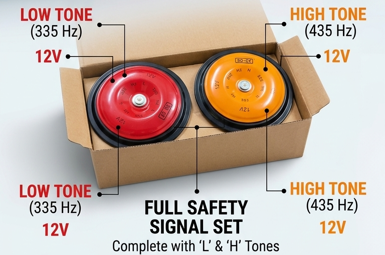 SD CAR HORN High Tone Horn (Orange) Low Tone Horn (Red)