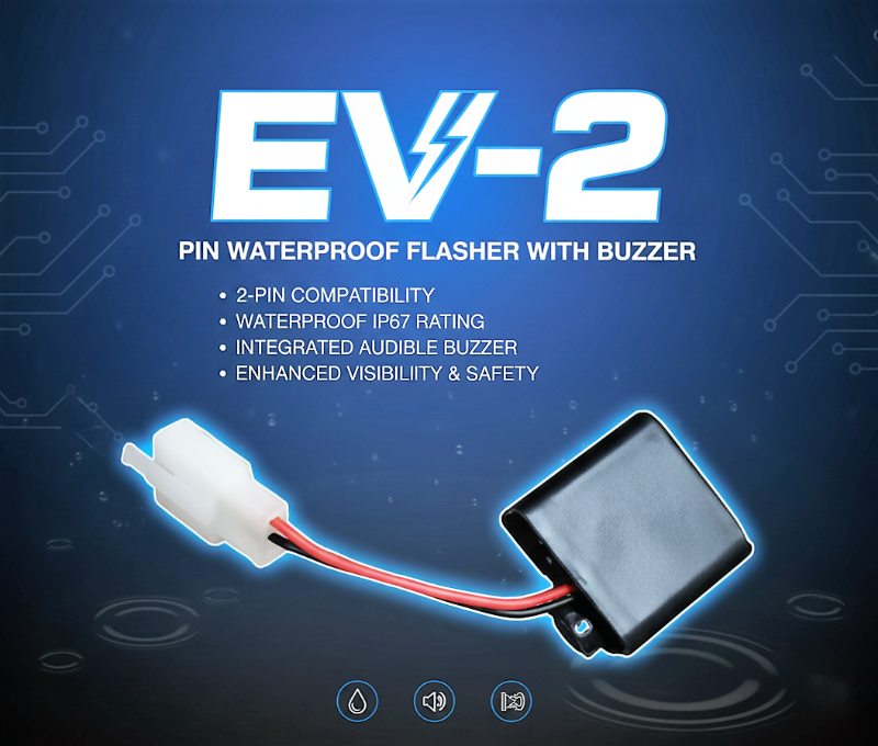 ev-2 PIN WATERPROOF FLASHER WITH BUZZER