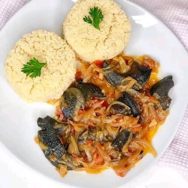 Attiéké a l'escagot frit