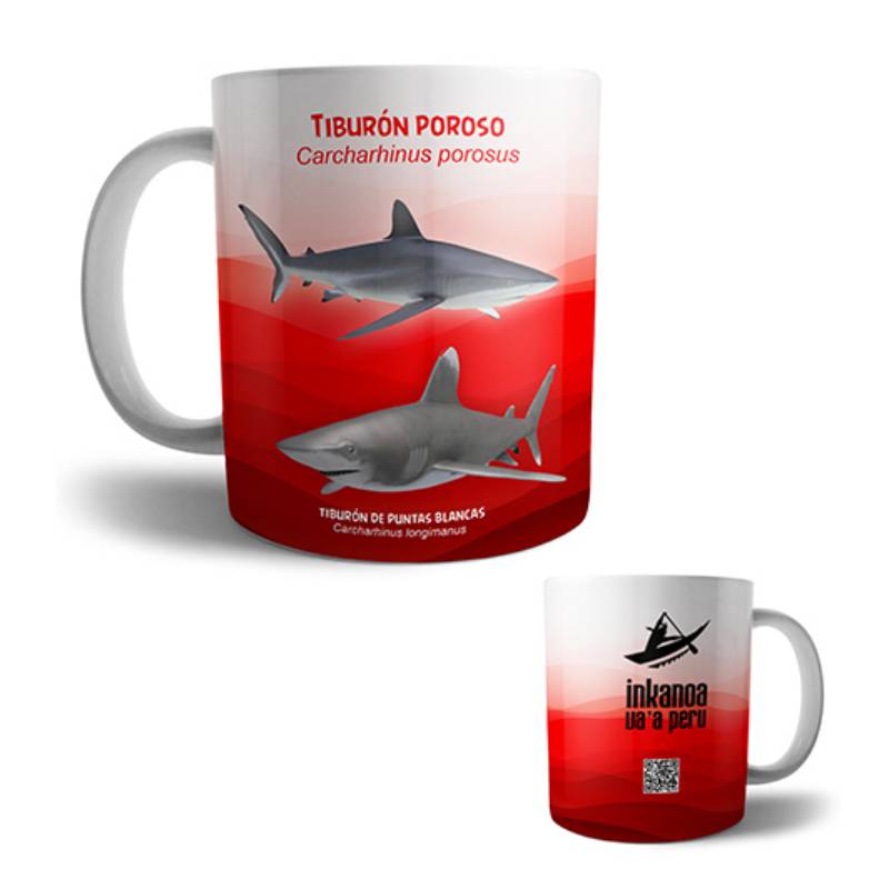 Taza Tiburon Punta Blanca y Poroso