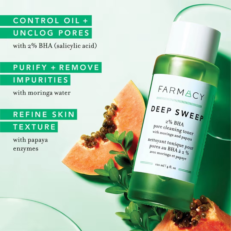 FARMACY DEEP SWEEP 2% BHA PORE CLEANING TONER WITH MORINGA + PAPAYA 50ML