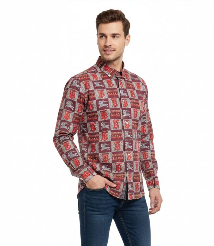 Men's Traditional Print Long Sleeve Shirt | Ethnic Pattern Casual Button Up |