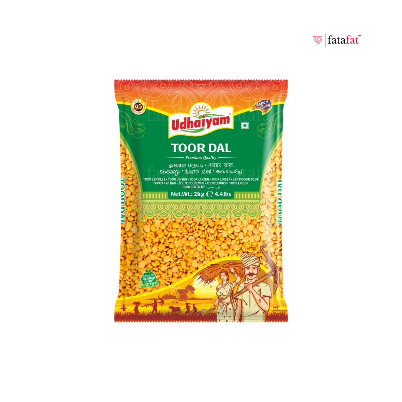 Udhaiyam Indian Toor Dal 2kg Export Pack