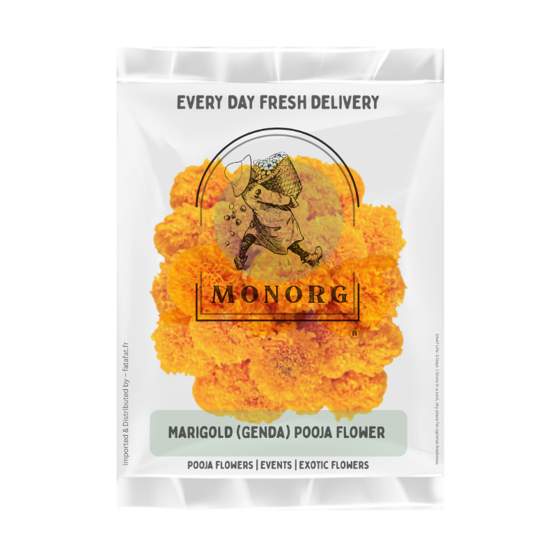 Orange Marigold Genda Flowers for Pooja