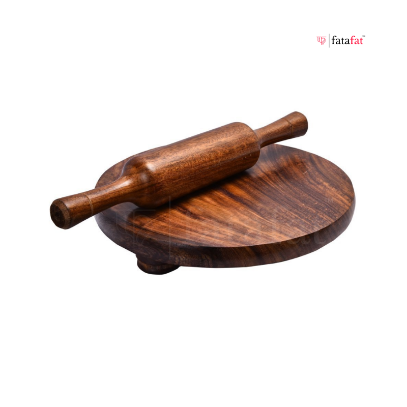 Wooden Chakla and Roller for Roti (Chapati Board)
