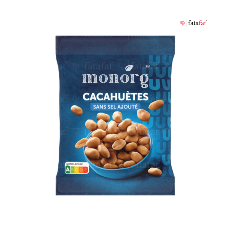 Unsalted Peanuts / Cacahuètes Sans Sel Ajouté - 200g Monorg