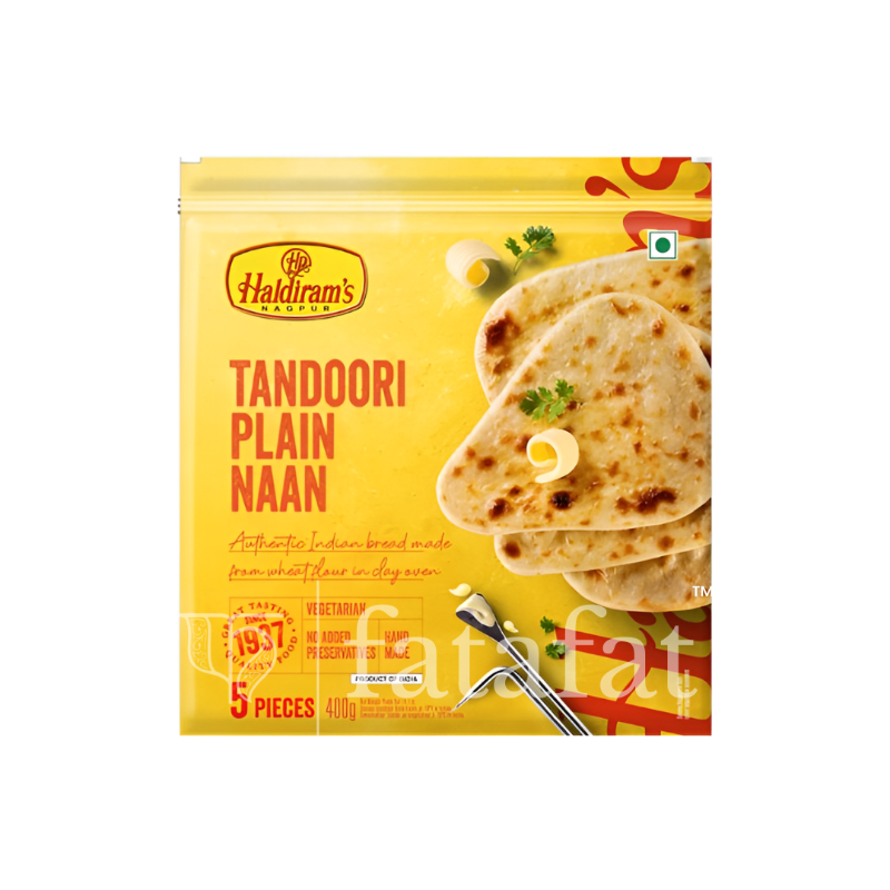 Tandoori Plain Naan (Frozen) - 400g Haldiram