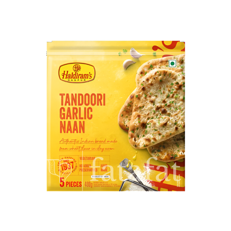 Tandoori Garlic Naan (Frozen) - 400g Haldiram