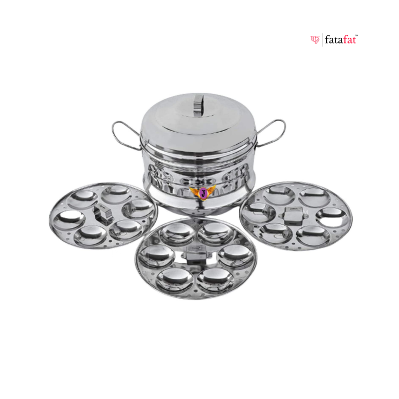 Golden Idly Pot Stainless Steel (3 Plates, 18 Idly)
