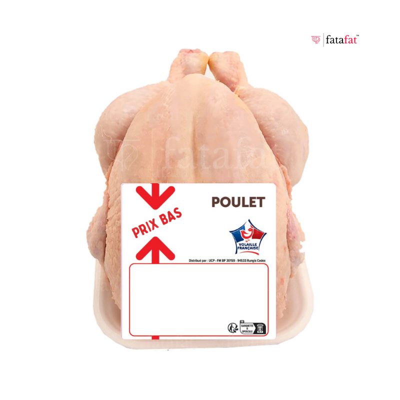 Chicken / Poulet entier blanc prêt à cuire