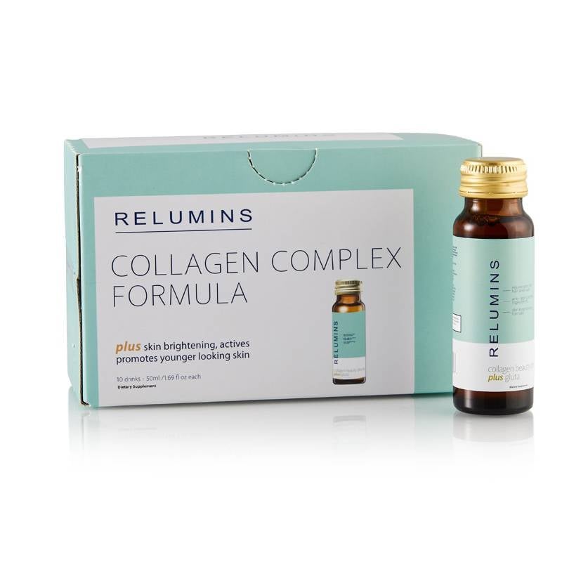 Relumins Beauty Collagen Drink- Rejuvenates Skin, Hair and Nails, Anti- aging, Immune Boosting, Skin Brightening Formula - Apple Flavor