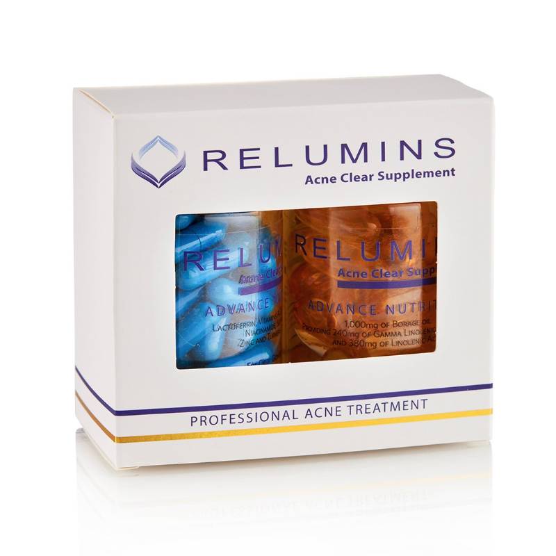 Relumins Oral Acne Treatment - Dermatologist Formula - Dual Capsule For Clear Skin - Protects Against Acne Scars