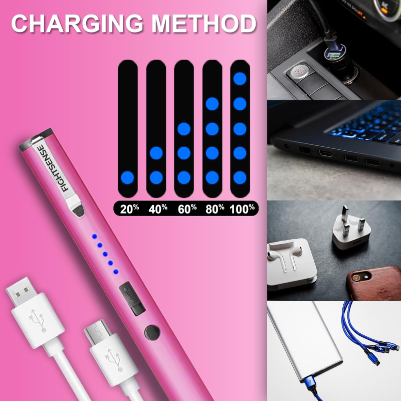 Pen 25,000,000 Volts Stun Gun for Self Protection - Tactical Stun Pen for Women and Men, USB Rechargeable,