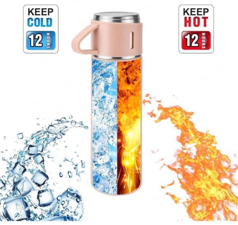 Stainless Steel Thermo 500ml/16.9oz Vacuum Insulated Bottle with Cup for Coffee Hot drink and Cold drink water flask.