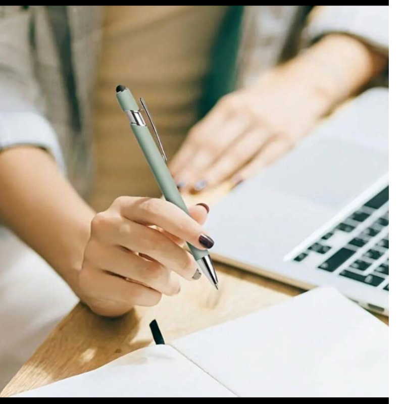 Retractable Ballpoint Pen With Stylus Tip.