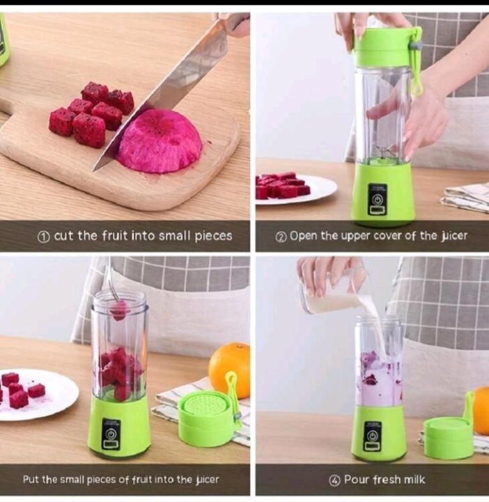 Cordless Blender - Dual 1500mah Battery & 12 Blades | 3-Speed 450ml Portable Blender| For Smoothies, Juicing, Ice Crushing, Travel, Gym
