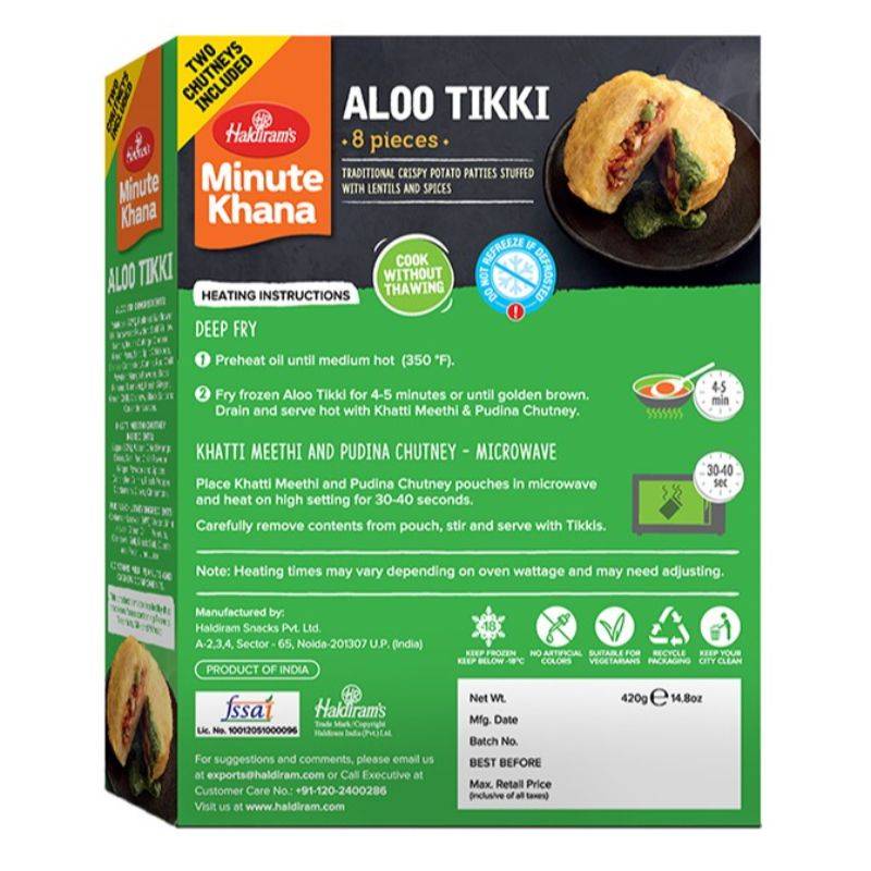 Haldiram Offer Aloo Tikki 420g x 20