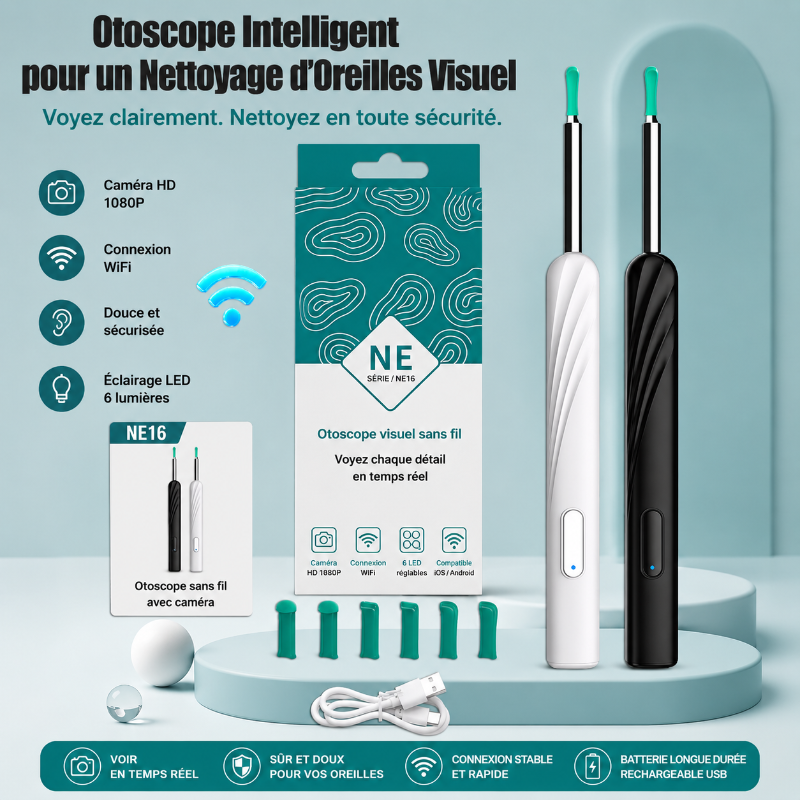 Kit de nettoyage d'oreilles électrique avec Camera HD