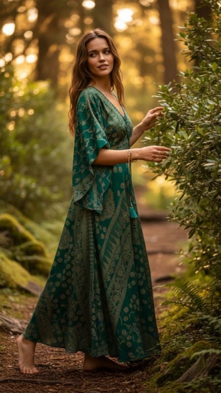 Vestido Largo Seda Manga Oxford 159