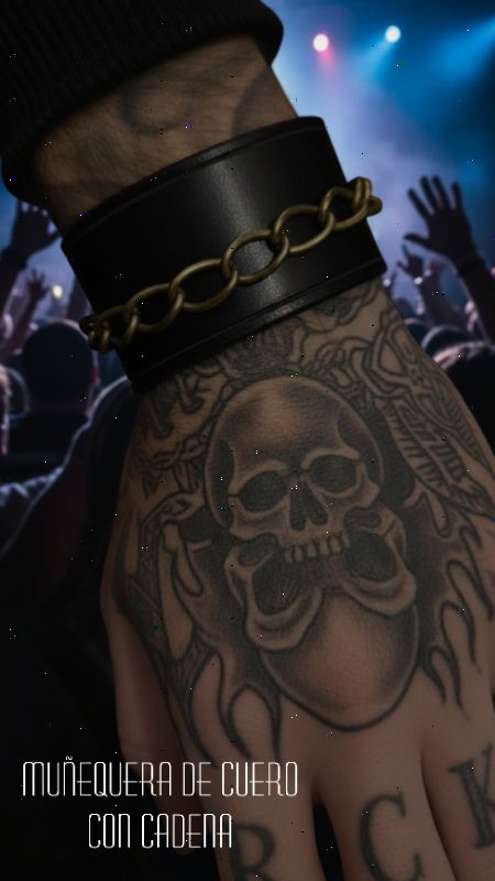 Pulsera Cuero con Cadena