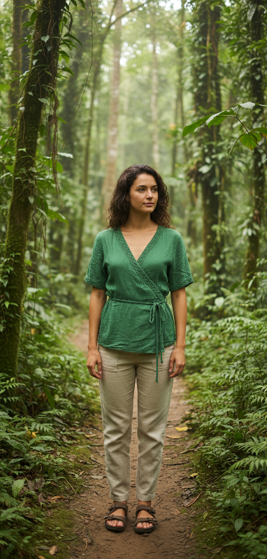 Camisola Bambula Cruzada Atada