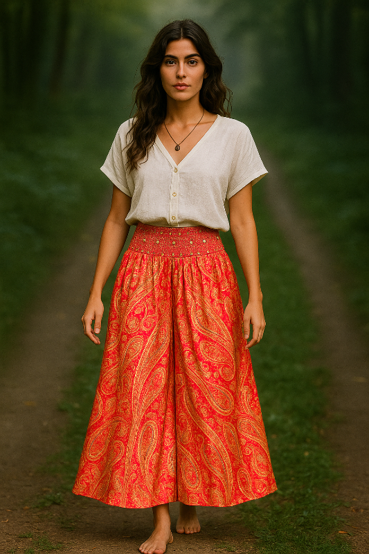 pantalon seda ancho