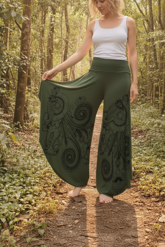 Pantalon Palazo Mariposa Modal Estampado