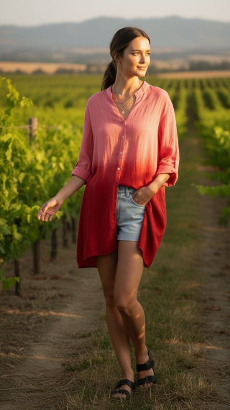 Camisa de Viscosa Mangas Tres Cuartos