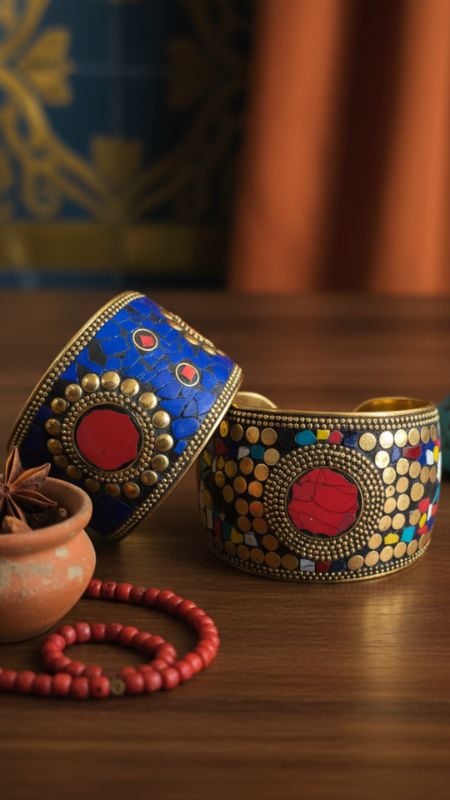 Pulseras Tibetanas de Bronce y Piedra