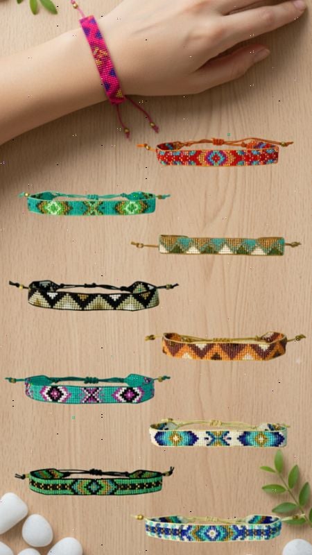 Pulseras de Canutillos x 7 Lineas India