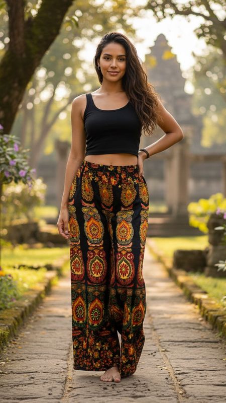 Pantalon Ancho Pavo Real