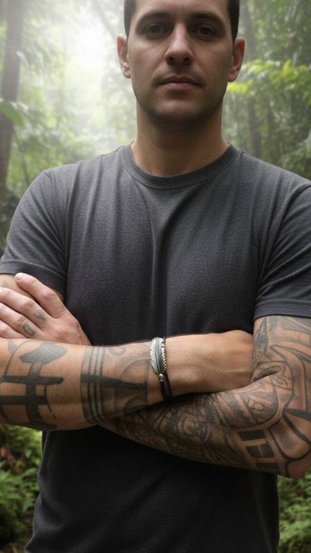 Pulsera Pluma Acero Quirurgico con Cuero Magnetica