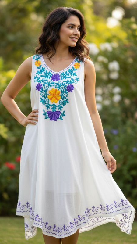 vestido blanco bordado color