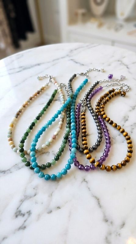 Collar Piedra Natural Acero Quirurgico