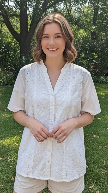 Camisa Blanca Bordada India