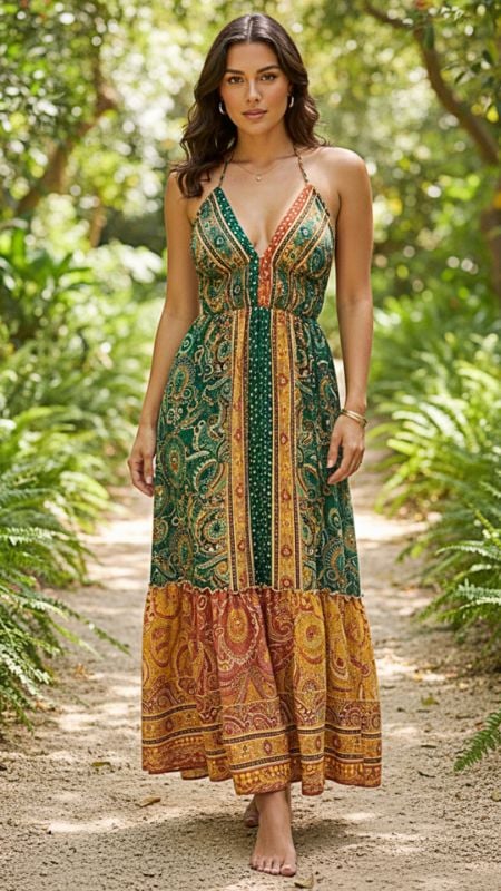 Vestido Seda Recto Espalda Abierta con Breteles Dobles J517