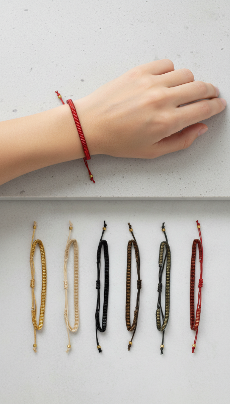 Pulseras de Canutillos Lisos x 2 Lineas India