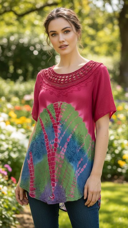 blusa batic crochete