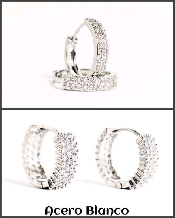 Argolla Acero Blanco Con Cubic Fiesta