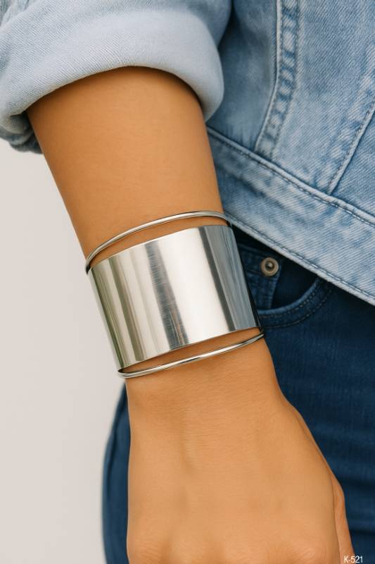 Muñequera Alpaca/Bronce Ancha Lisa