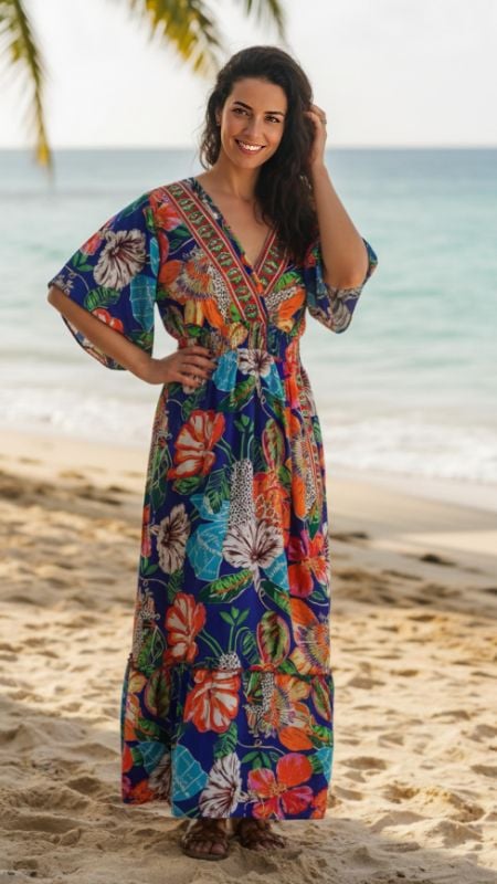 Vestido Floreado elastico en cintura