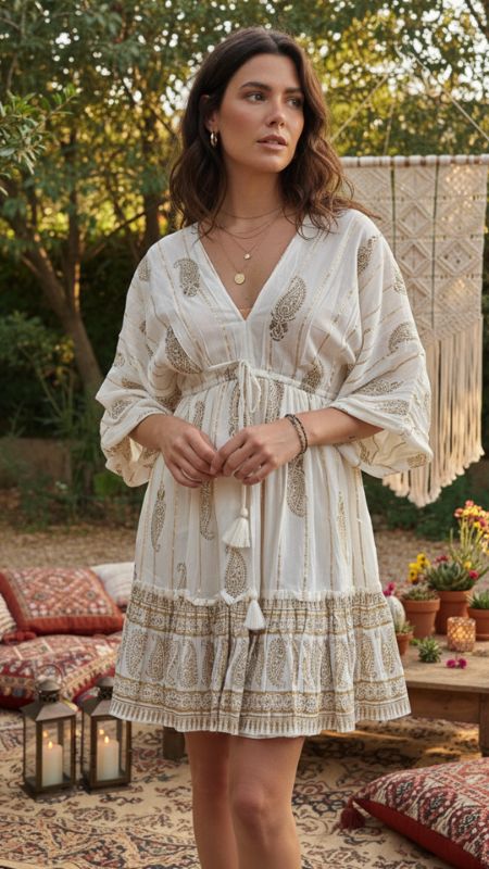 Vestido Corto Lurex Manga Japonesa