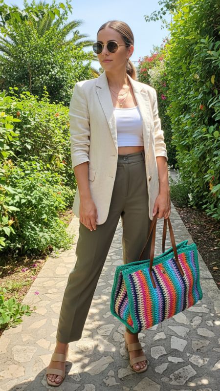 Cartera de Rafia Multicolor