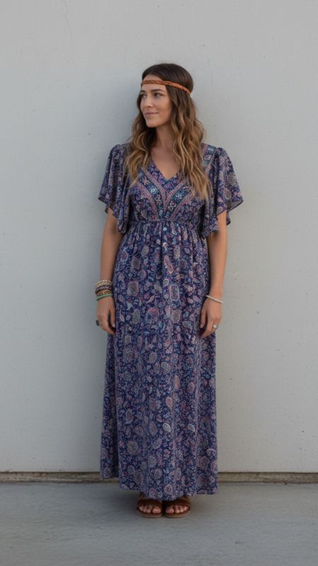 Vestido Seda Largo con Mangas Japonesas