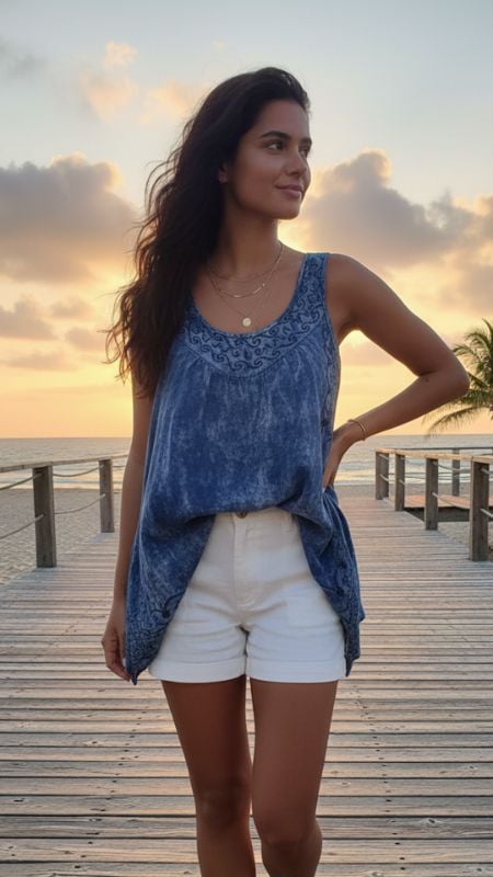 Musculosa Rayon Bordada