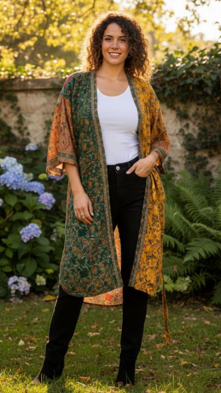 Kimono Seda Largo Cruzado 1011