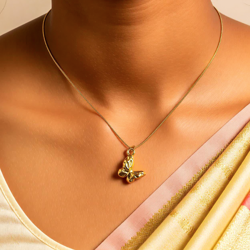 Golden Butterfly Locket Chain