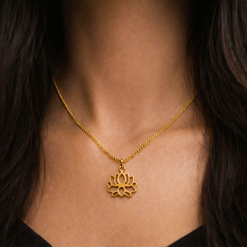 Golden Lotus Charm Chain